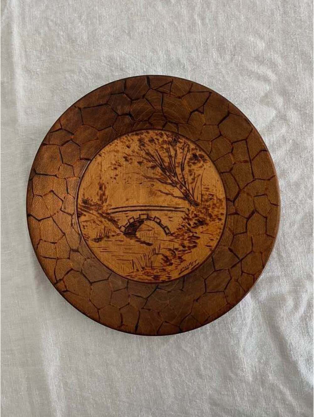 Vintage wooden wall plate